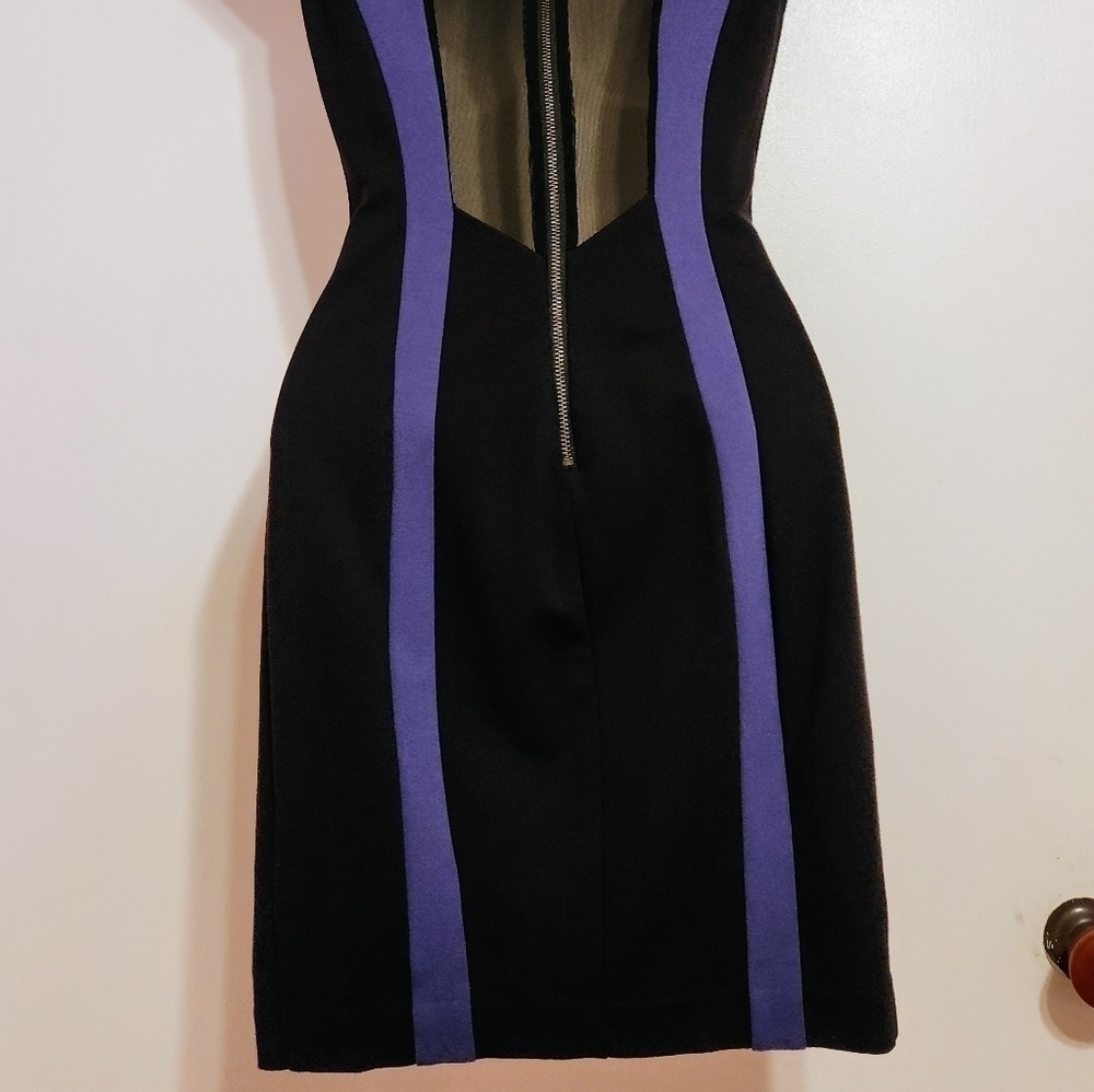 Guess Color Block Bodycon Mini Dress Black Purple… - image 6